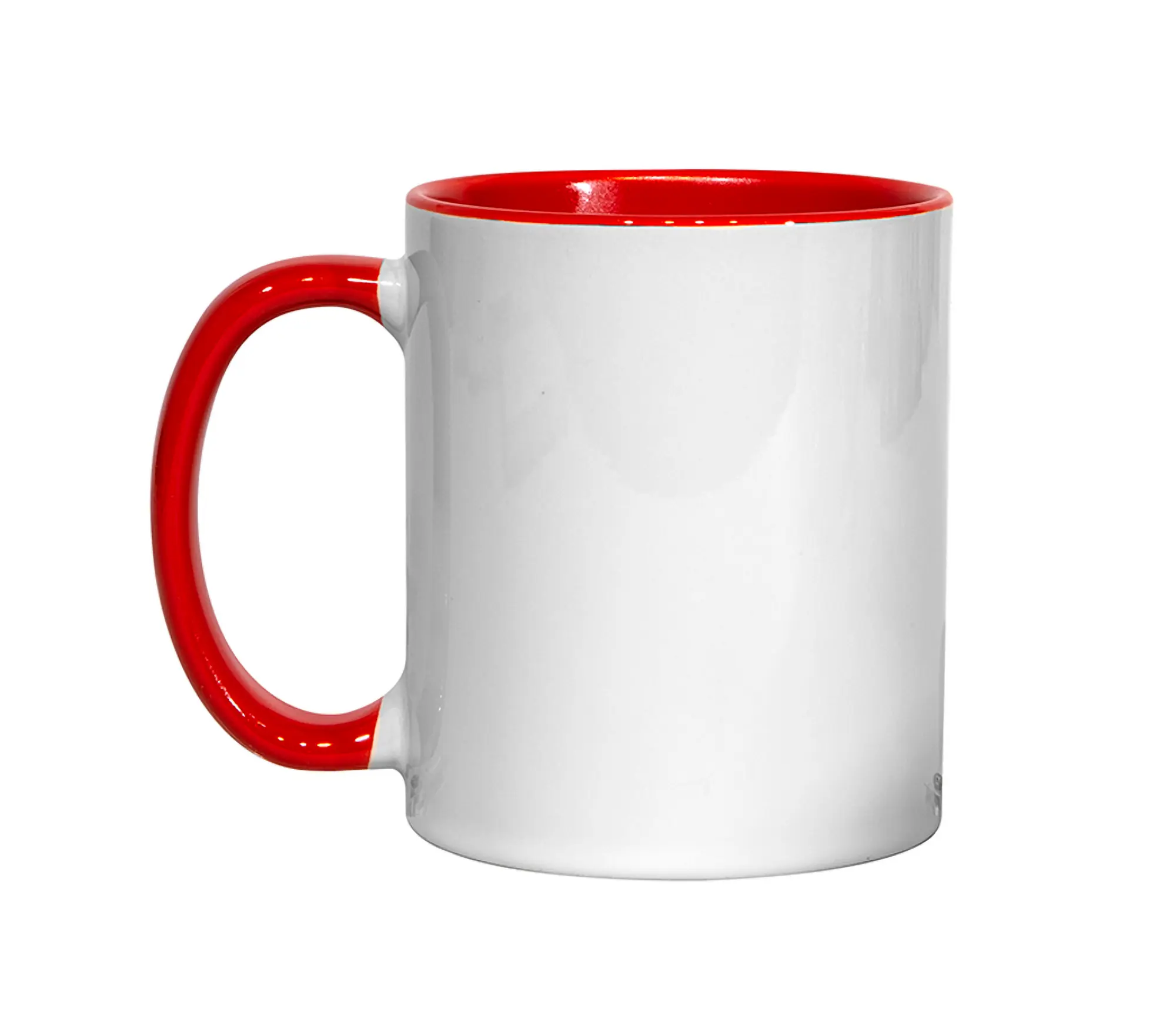 11oz Red Coloured Handle and Inner Ceramic Mug